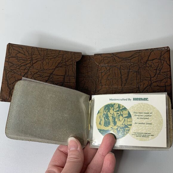 Meeker Gaucho Cowhide Leather Brown Leather Card Holder Wallet Fold - Picture 5 of 7